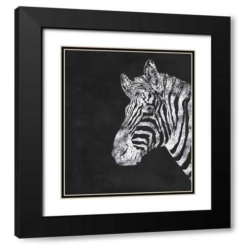 Silver Zebra Black Modern Wood Framed Art Print with Double Matting by Lavoie, Tina