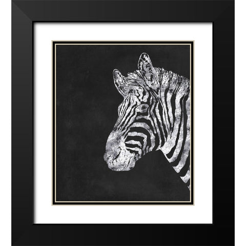 Silver Zebra Black Modern Wood Framed Art Print with Double Matting by Lavoie, Tina