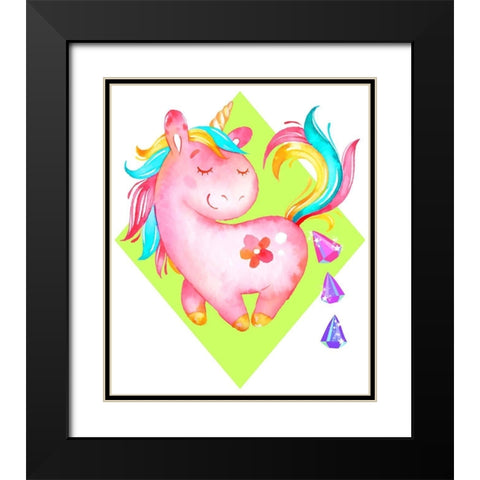 Unicorns Poop Crystals I Black Modern Wood Framed Art Print with Double Matting by Lavoie, Tina