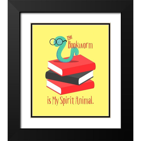 The Bookworm is My Spirit Animal III Black Modern Wood Framed Art Print with Double Matting by Lavoie, Tina