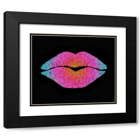 Rainbow Sugar Lips Black Modern Wood Framed Art Print with Double Matting by Lavoie, Tina