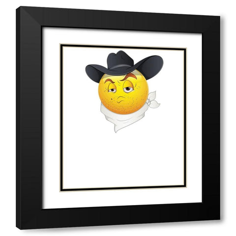 Born To Be A Cowboy Tee Black Modern Wood Framed Art Print with Double Matting by Lavoie, Tina