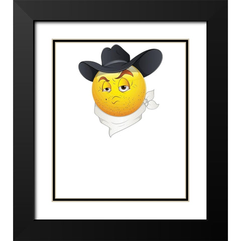 Born To Be A Cowboy Tee Black Modern Wood Framed Art Print with Double Matting by Lavoie, Tina
