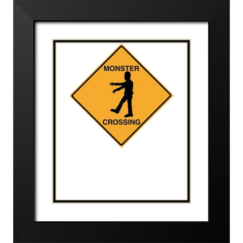 Monster Crossing Tee Black Modern Wood Framed Art Print with Double Matting by Lavoie, Tina