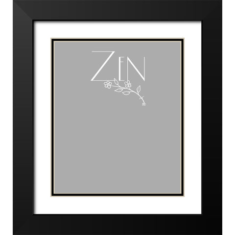 Zen tee Black Modern Wood Framed Art Print with Double Matting by Lavoie, Tina