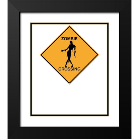 Zombie Crossing Tee Black Modern Wood Framed Art Print with Double Matting by Lavoie, Tina