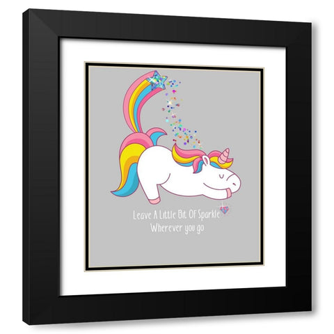 Leave A Little Bit Of Sparkle Tee Black Modern Wood Framed Art Print with Double Matting by Lavoie, Tina