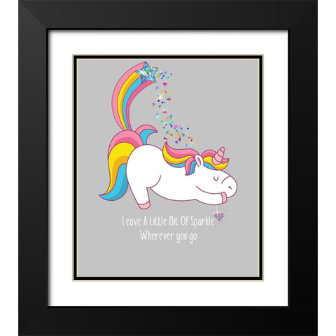 Leave A Little Bit Of Sparkle Tee Black Modern Wood Framed Art Print with Double Matting by Lavoie, Tina
