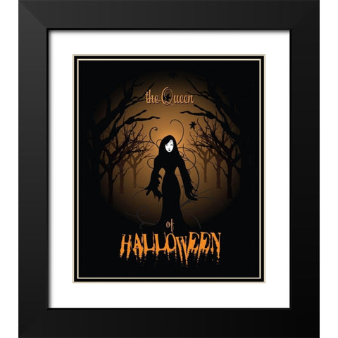 Queen Of Halloween Black Modern Wood Framed Art Print with Double Matting by Lavoie, Tina
