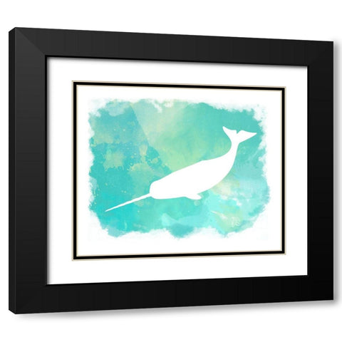 Heart of the Sea Narwhal Black Modern Wood Framed Art Print with Double Matting by Lavoie, Tina