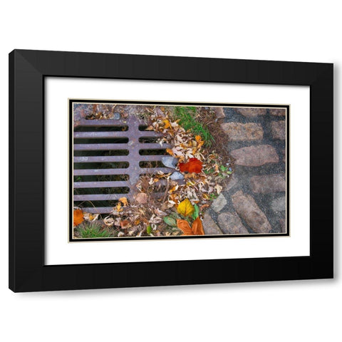Old Montreal Metal Grate 03 Black Modern Wood Framed Art Print with Double Matting by Lavoie, Tina