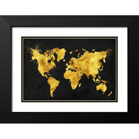 24 Karat World in Black Black Modern Wood Framed Art Print with Double Matting by Lavoie, Tina