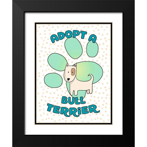 Adopt A Bull Terrier Black Modern Wood Framed Art Print with Double Matting by Lavoie, Tina