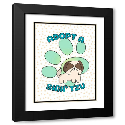 Adopt A Shih Tzu Black Modern Wood Framed Art Print with Double Matting by Lavoie, Tina
