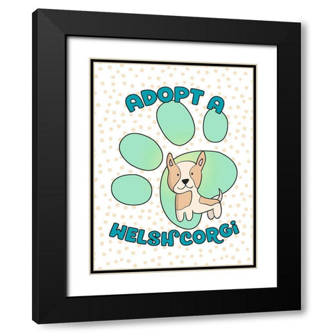 Adopt A Welsh Corgi Black Modern Wood Framed Art Print with Double Matting by Lavoie, Tina