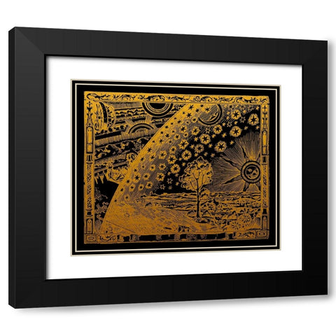 French Astronomy Illustration Of The Universe 1888 Black Modern Wood Framed Art Print with Double Matting by Lavoie, Tina