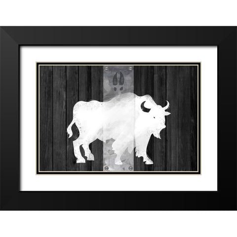 Bufalo Blanco Lodge Black Modern Wood Framed Art Print with Double Matting by Lavoie, Tina