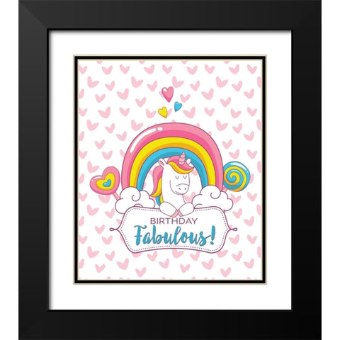 Birthday Fabulous Black Modern Wood Framed Art Print with Double Matting by Lavoie, Tina