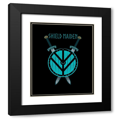 Shield Maiden Black Modern Wood Framed Art Print with Double Matting by Lavoie, Tina