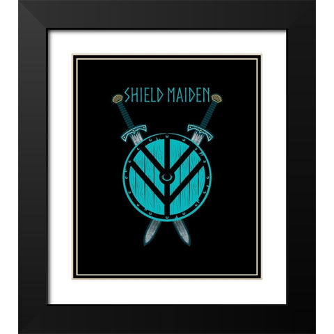 Shield Maiden Black Modern Wood Framed Art Print with Double Matting by Lavoie, Tina