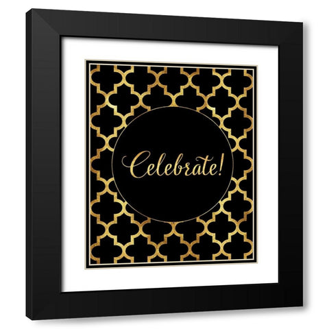 Arabesque Celebrate Black Modern Wood Framed Art Print with Double Matting by Lavoie, Tina