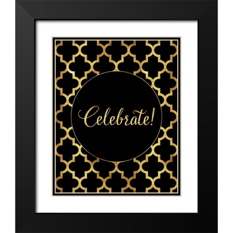 Arabesque Celebrate Black Modern Wood Framed Art Print with Double Matting by Lavoie, Tina
