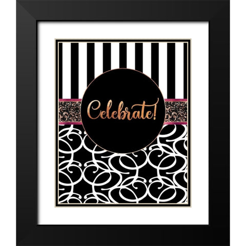 Haute Couture Celebrate Black Modern Wood Framed Art Print with Double Matting by Lavoie, Tina