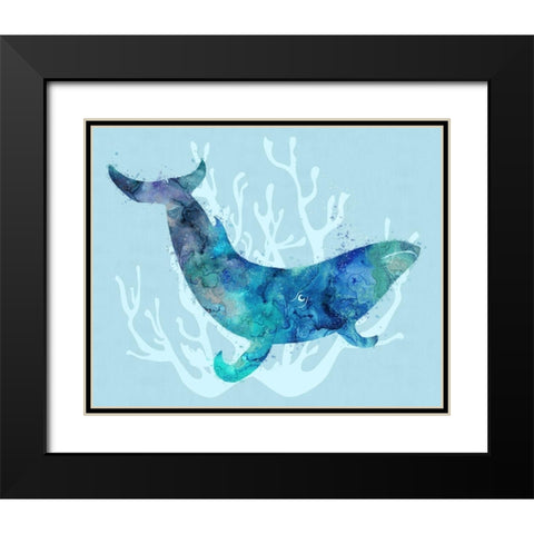 Mystical Whale Black Modern Wood Framed Art Print with Double Matting by Lavoie, Tina