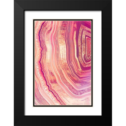 Tribeca Rose Geode Black Modern Wood Framed Art Print with Double Matting by Lavoie, Tina