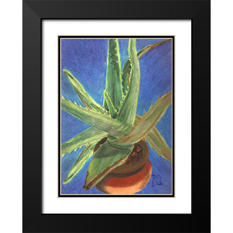 Aloe Vera Black Modern Wood Framed Art Print with Double Matting by Lavoie, Tina