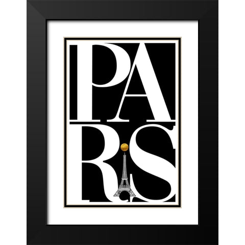 Paris Black Modern Wood Framed Art Print with Double Matting by Lavoie, Tina
