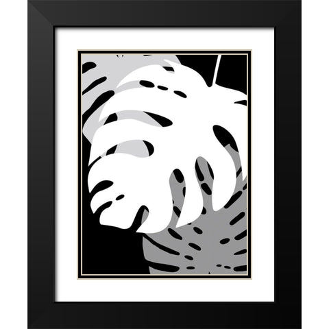 Tropics In Black And White I Black Modern Wood Framed Art Print with Double Matting by Lavoie, Tina