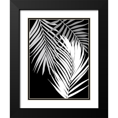 Tropics In Black And White II Black Modern Wood Framed Art Print with Double Matting by Lavoie, Tina