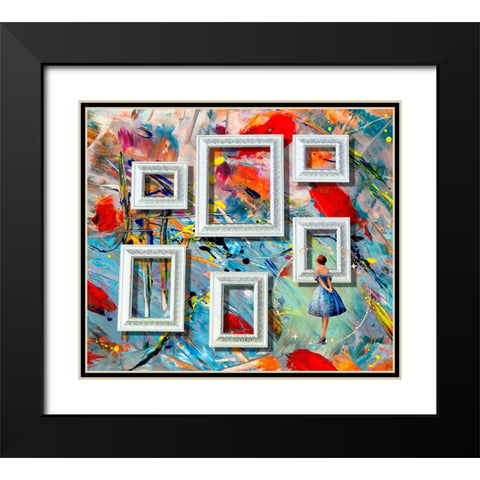 Evelyns Gaze Black Modern Wood Framed Art Print with Double Matting by Mitchell, Tina