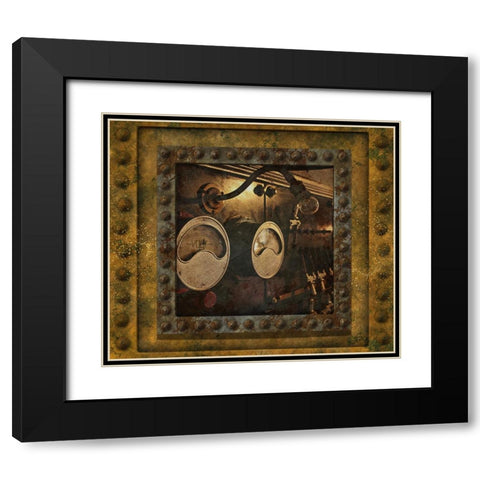 Steampunk Boiler Black Modern Wood Framed Art Print with Double Matting by Mitchell, Tina