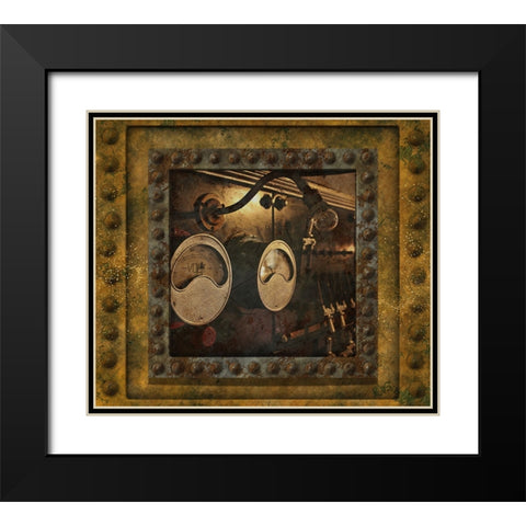 Steampunk Boiler Black Modern Wood Framed Art Print with Double Matting by Mitchell, Tina