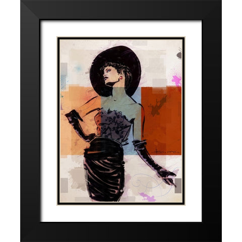 Classy Black Modern Wood Framed Art Print with Double Matting by TMBorenstein