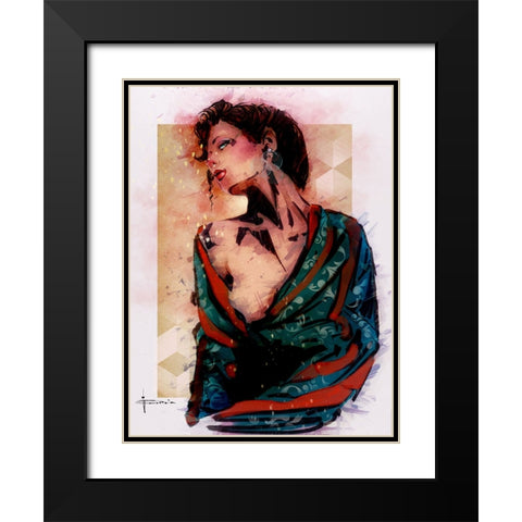 Evening Black Modern Wood Framed Art Print with Double Matting by TMBorenstein