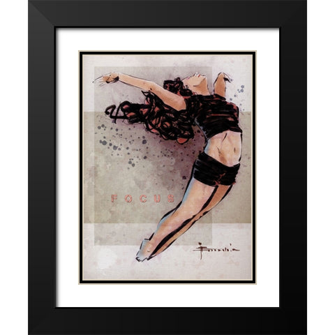 Focus Black Modern Wood Framed Art Print with Double Matting by TMBorenstein