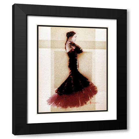 Masquerade Black Modern Wood Framed Art Print with Double Matting by TMBorenstein