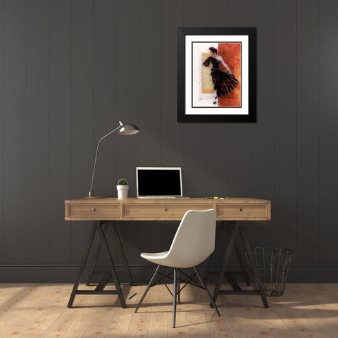 GREEN WITH ENVY Black Modern Wood Framed Art Print with Double Matting by TMBorenstein