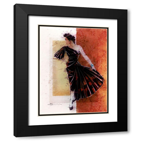 GREEN WITH ENVY Black Modern Wood Framed Art Print with Double Matting by TMBorenstein