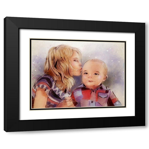 Holiday Portrait Black Modern Wood Framed Art Print with Double Matting by TMBorenstein