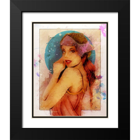 PINK RIBBON Black Modern Wood Framed Art Print with Double Matting by TMBorenstein