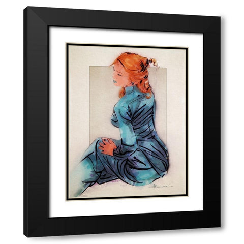 Blueberry Black Modern Wood Framed Art Print with Double Matting by TMBorenstein