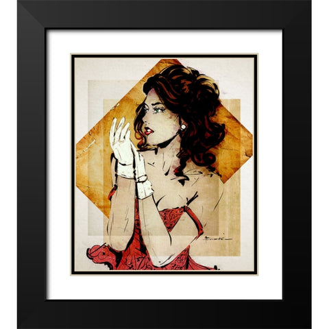 Encore Black Modern Wood Framed Art Print with Double Matting by TMBorenstein