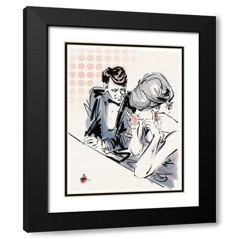 Happy Hour Black Modern Wood Framed Art Print with Double Matting by TMBorenstein