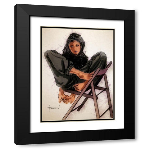 Just Relax Black Modern Wood Framed Art Print with Double Matting by TMBorenstein