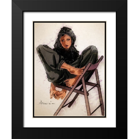 Just Relax Black Modern Wood Framed Art Print with Double Matting by TMBorenstein