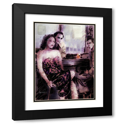 Night Out 2 Black Modern Wood Framed Art Print with Double Matting by TMBorenstein